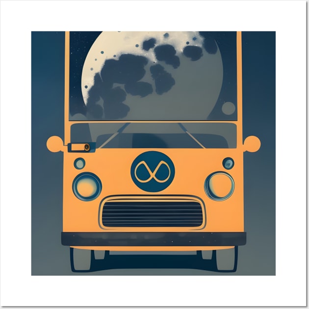 Moon Skoolie Bus Wall Art by shanestillz